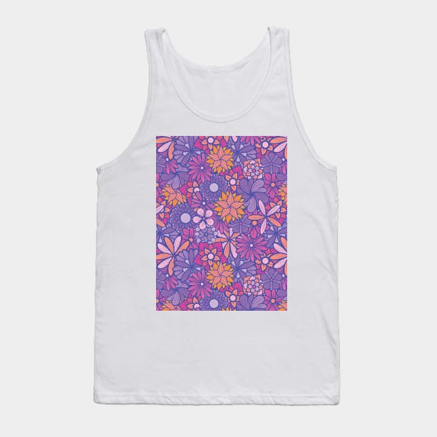 Hand Drawn Flowers Line Art Illustration Tank Top by zarya_kiqo